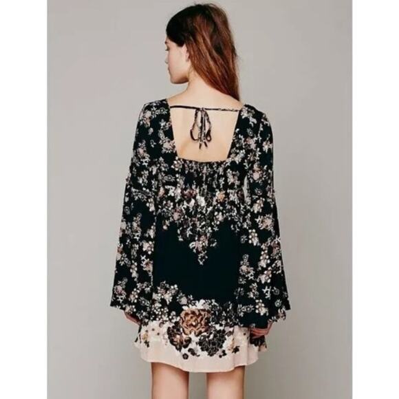 Free People Chinoiserie Boho Babydoll Dress Size Medium - Picture 2 of 10